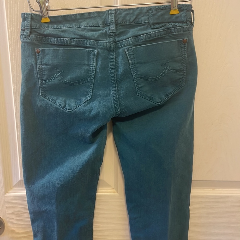 Union bay blueish green jeans size 38P cotton spandex mix LNC petite person - Picture 7 of 10